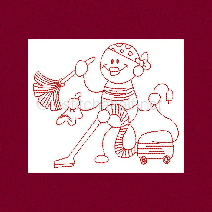 Handy Mandy Redwork Combo