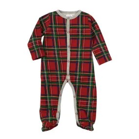 Infant Red Tartan Plaid Footed Sleeper Pajamas