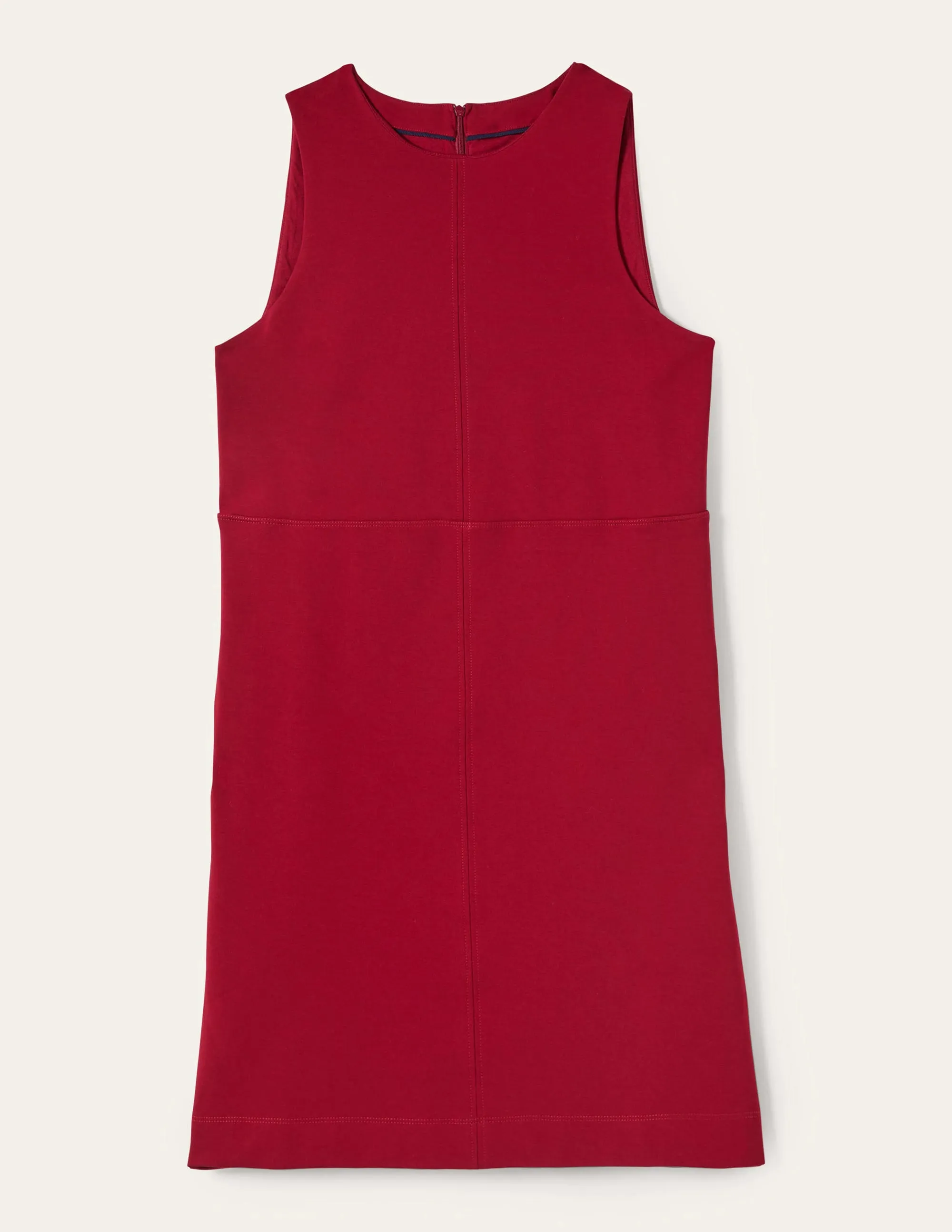 Jersey Mini Shift Dress-Russet Red