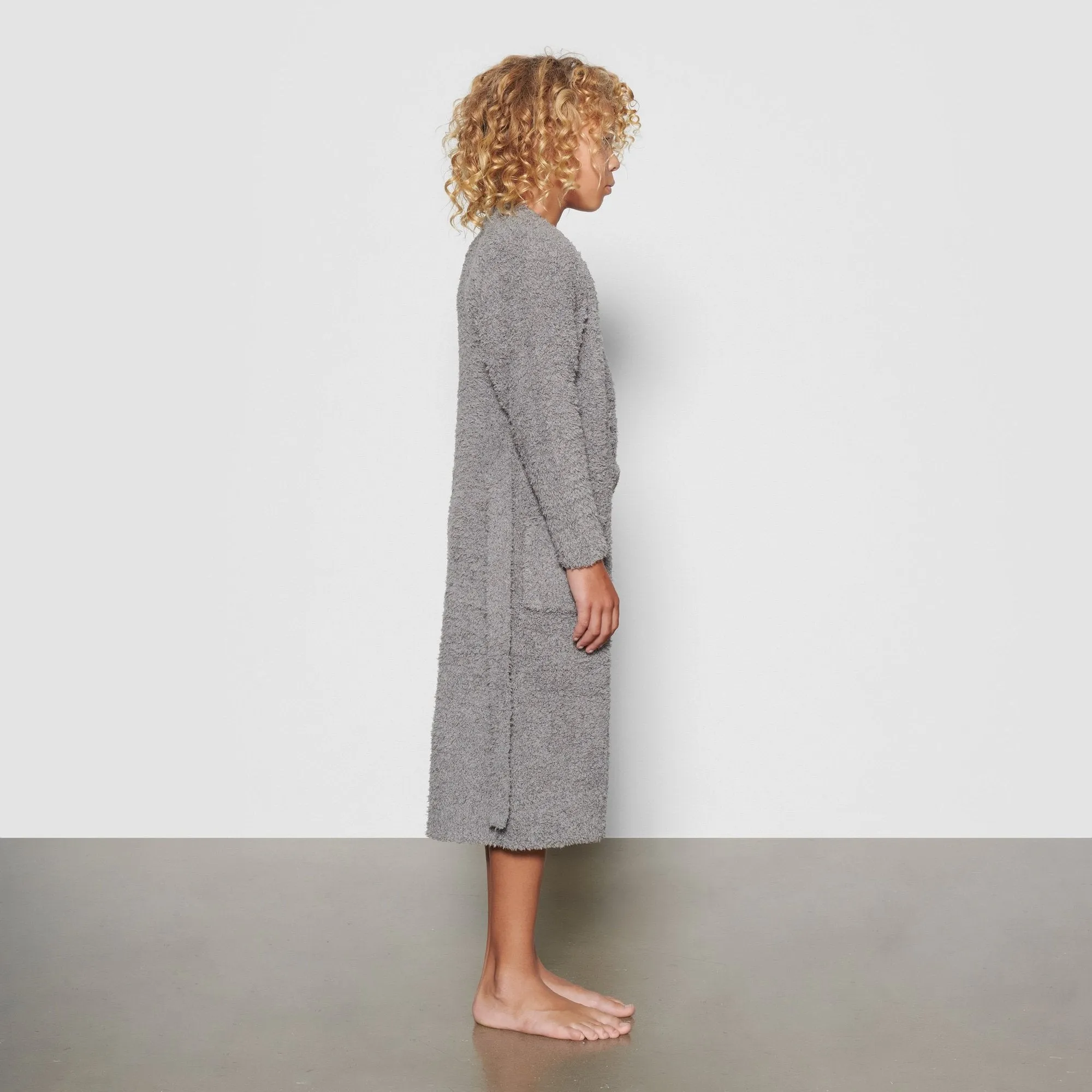 KIDS COZY KNIT ROBE | SMOKE