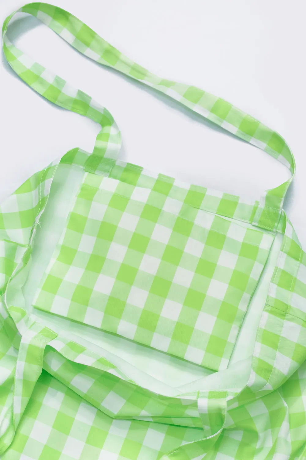 Lime Green Gingham | Recycled Tote