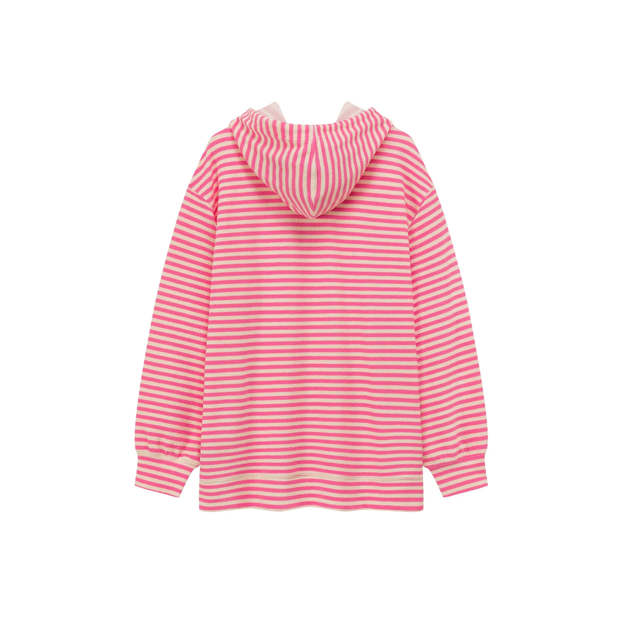 Logo Striped Loose Hoodie