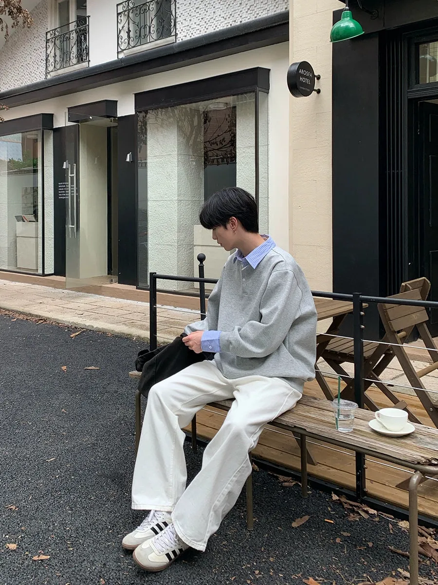 Loose Fit Contrast Stitching Pullover