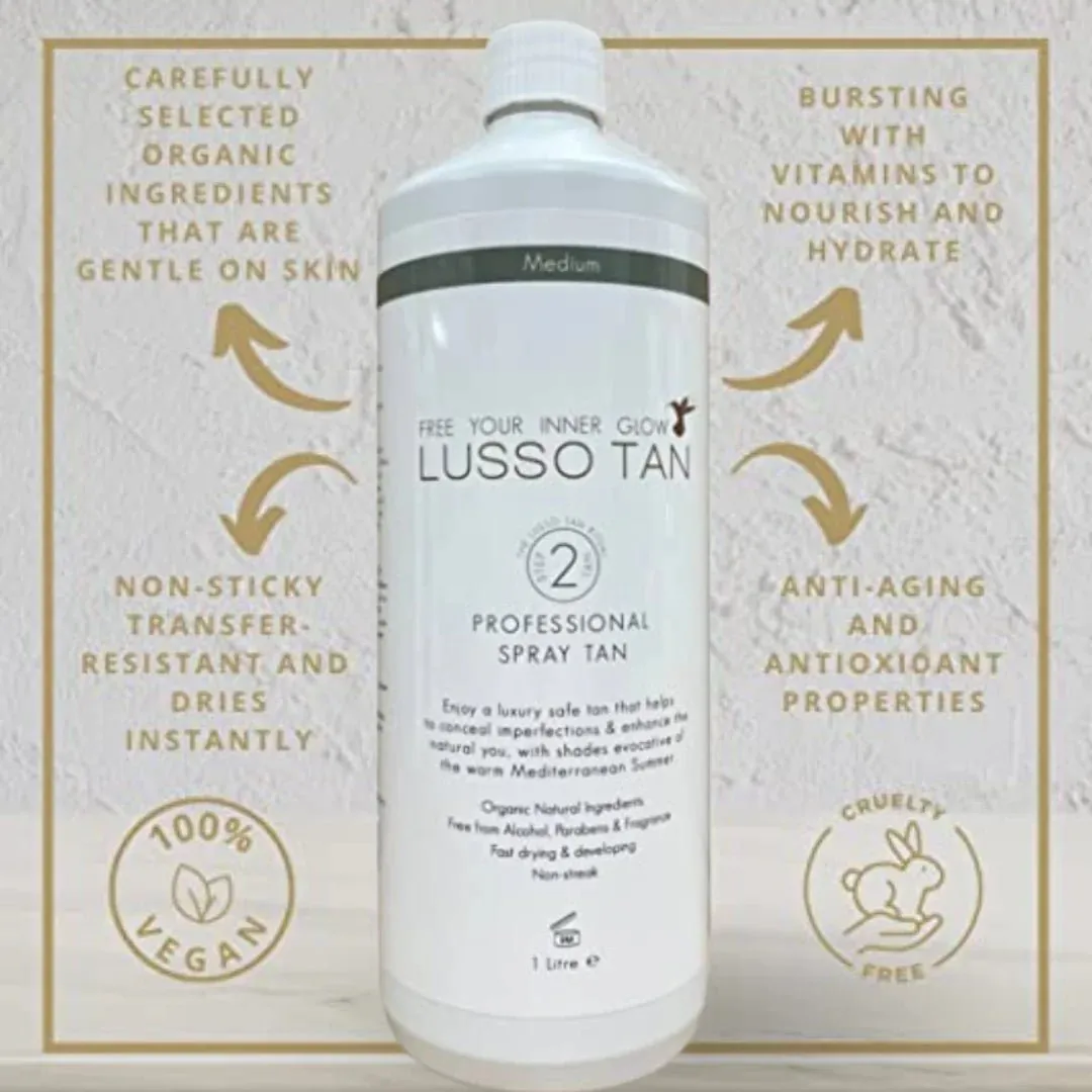Lusso Tan Medium Professional Spray Tan 1 Litre