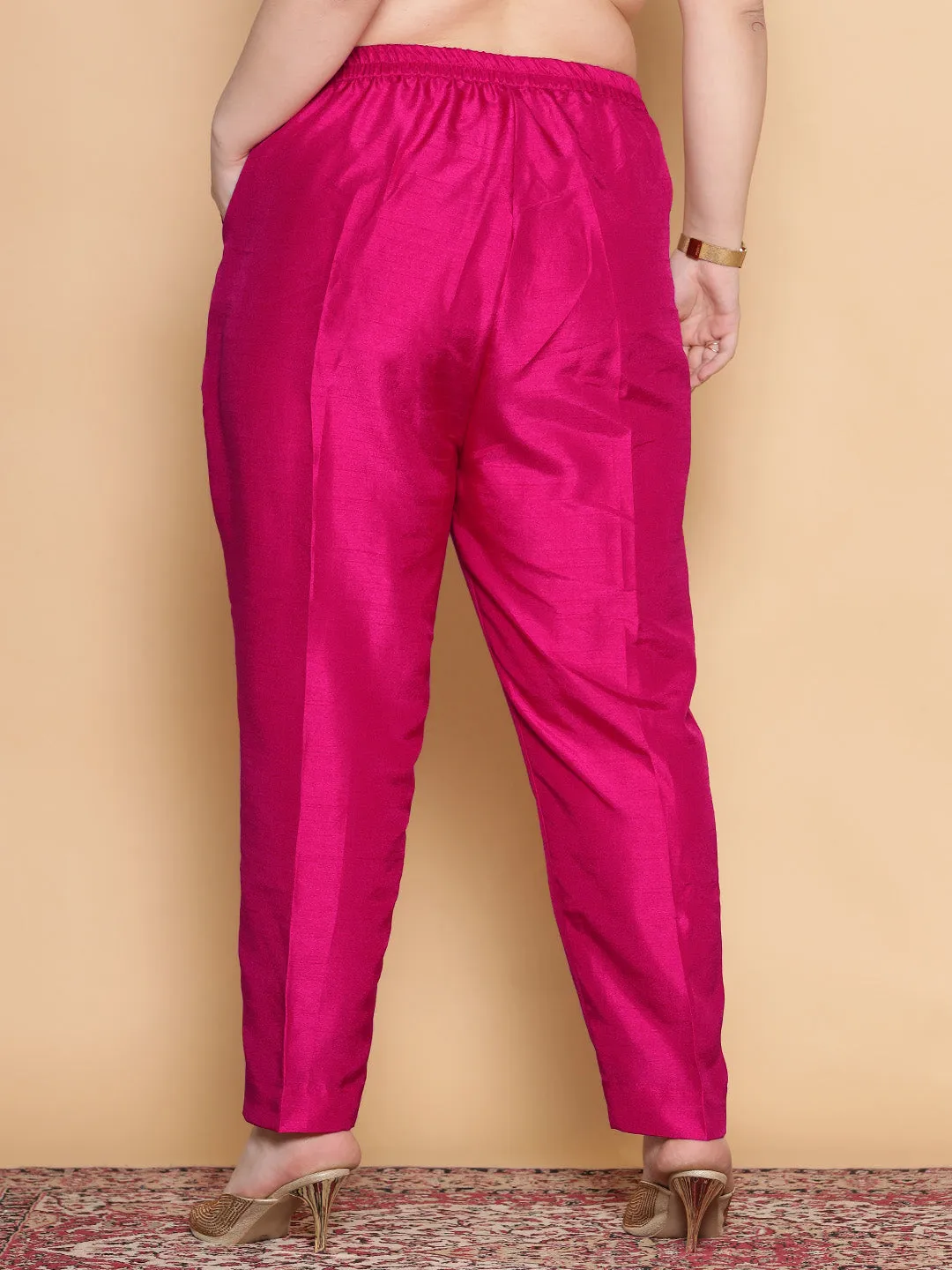 Magenta Silk Pants