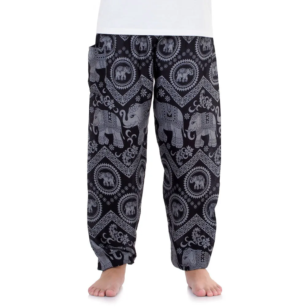 Men's Elephant Harem Pants Black Chang