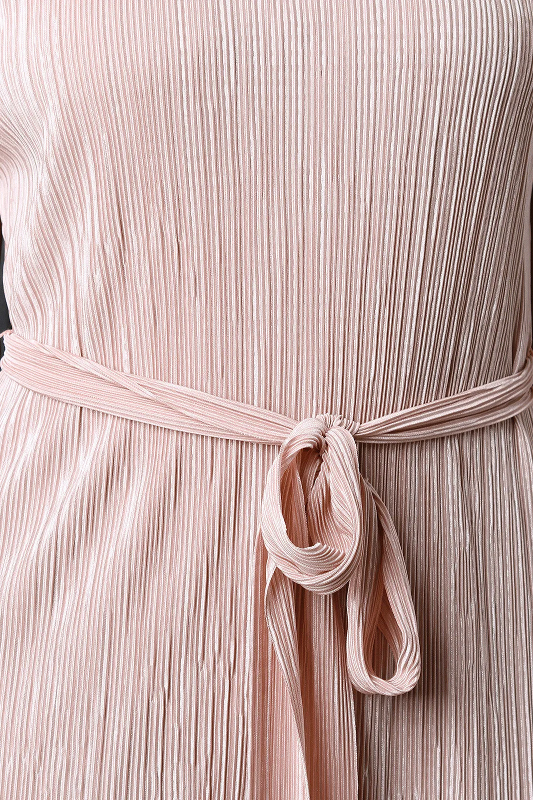 Micro Pleated Waist Tied Dress