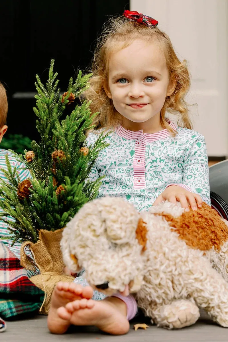 North Pole Christmas Two Piece Kids Henley Pajamas