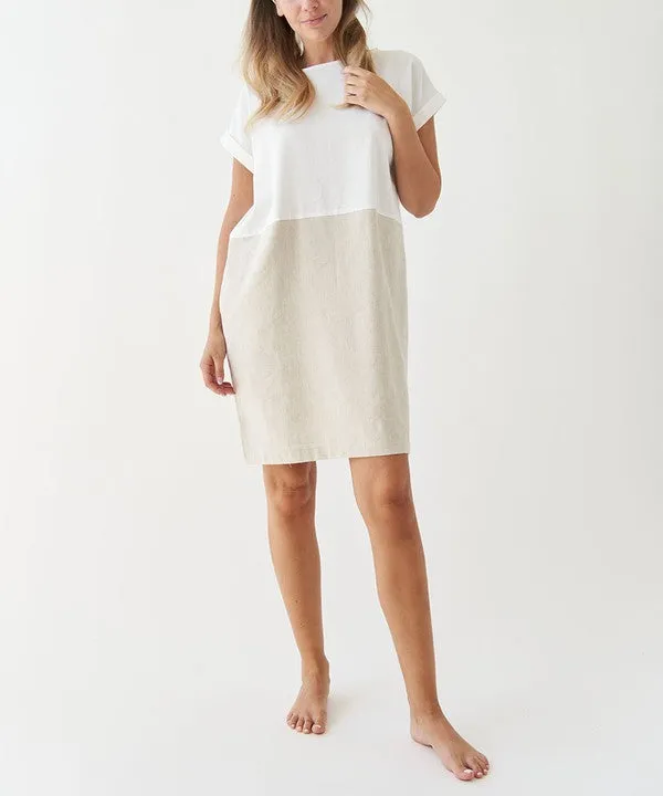 Organic Linen Blend and Bamboo Two Tone Dress
