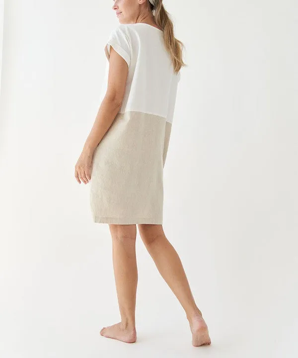 Organic Linen Blend and Bamboo Two Tone Dress