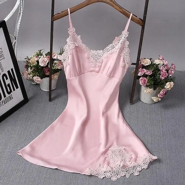 Pajamas Sets Silk Women Nightgowns Sexy Ladies Satin Nightwear Women Robe Nighties Sleepwear shorts combinaison pyjama femme