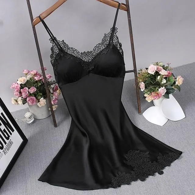 Pajamas Sets Silk Women Nightgowns Sexy Ladies Satin Nightwear Women Robe Nighties Sleepwear shorts combinaison pyjama femme