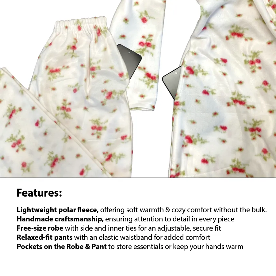 Polar Fleece Robe and Pant 2PC Set - Handmade