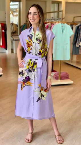 Ps2158 Lavender Silk Shift Dress