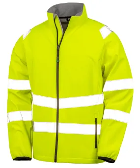 Recycled 2-layer printable safety softshell | Fluorescent Yellow
