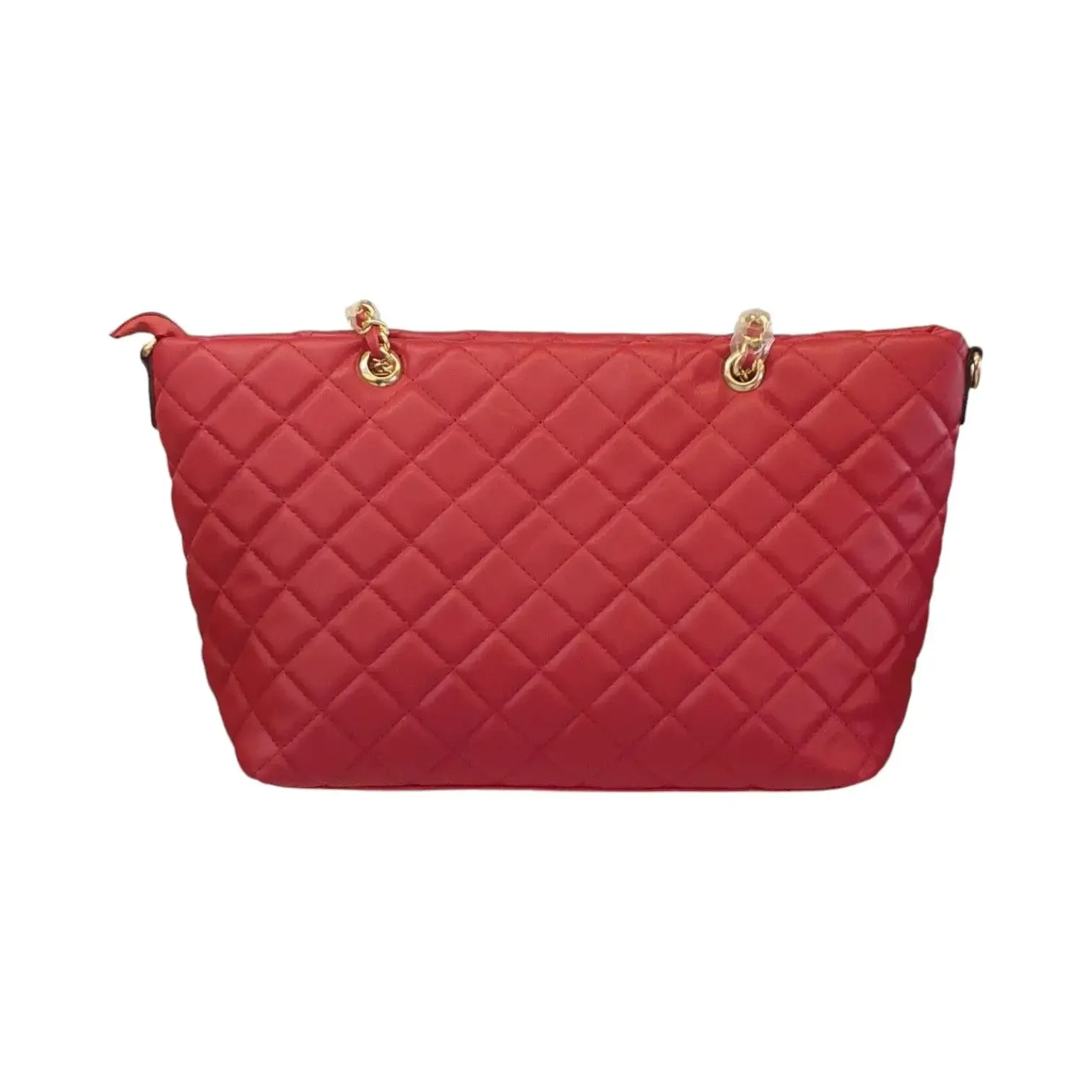 Red Quilted Chain Handbag