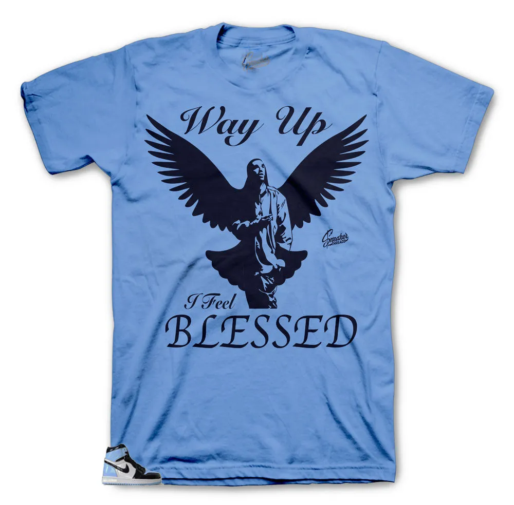 Retro 1 Uni Blue Patent Blessed Shirt