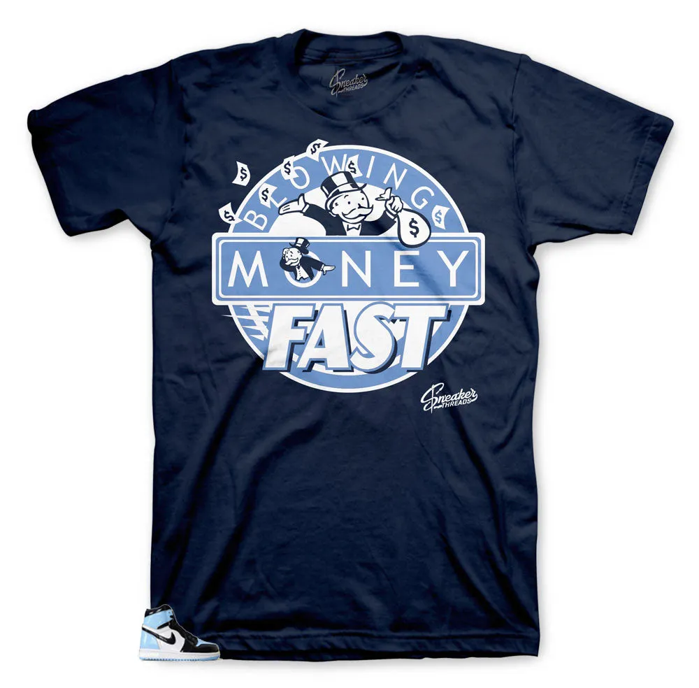 Retro 1 Uni Blue Patent Blowing Money Fast Shirt