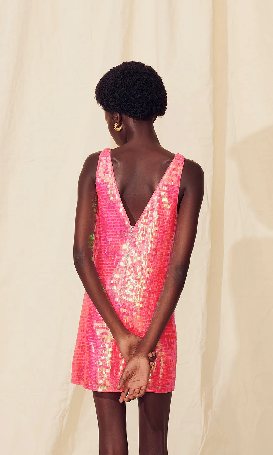 Saylor Dorah Mini Dress in Fringe Sequin
