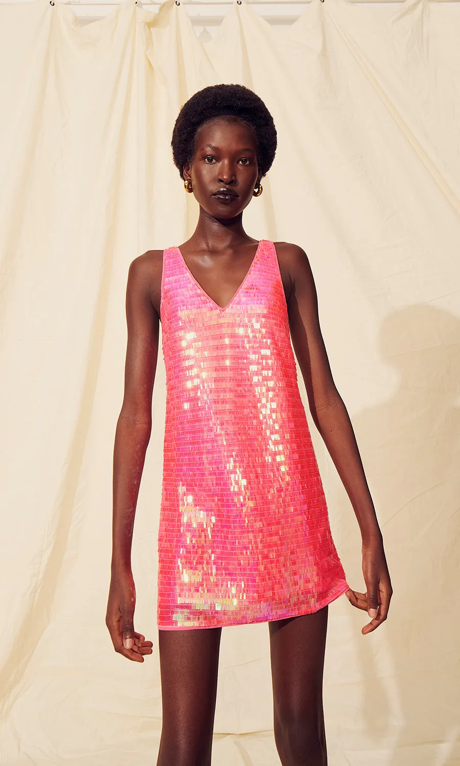 Saylor Dorah Mini Dress in Fringe Sequin