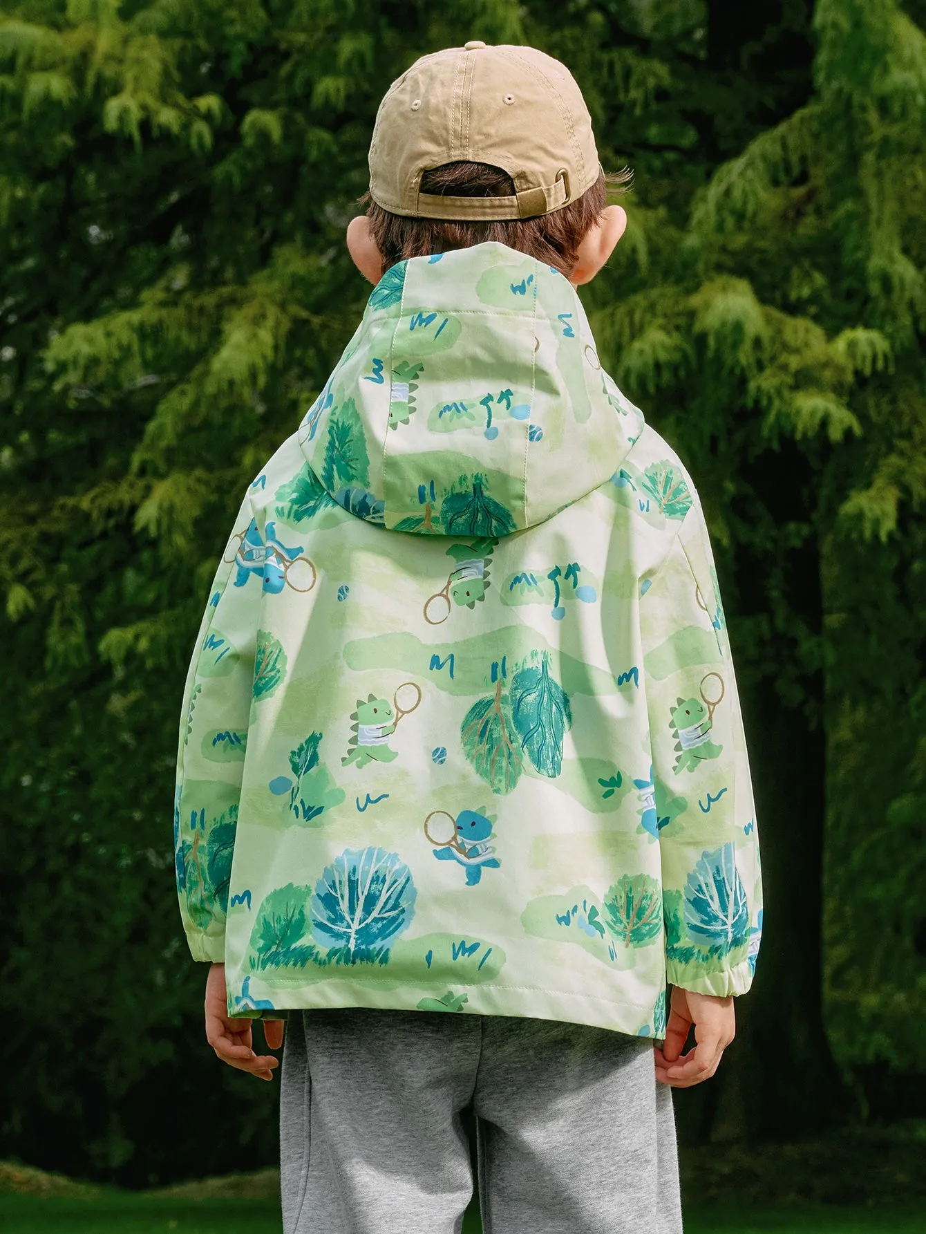 St. Patrick's Day Green Windproof and Rainproof Two-Piece Set Toddler Unisex Colorful Printed Outdoor Jacket
