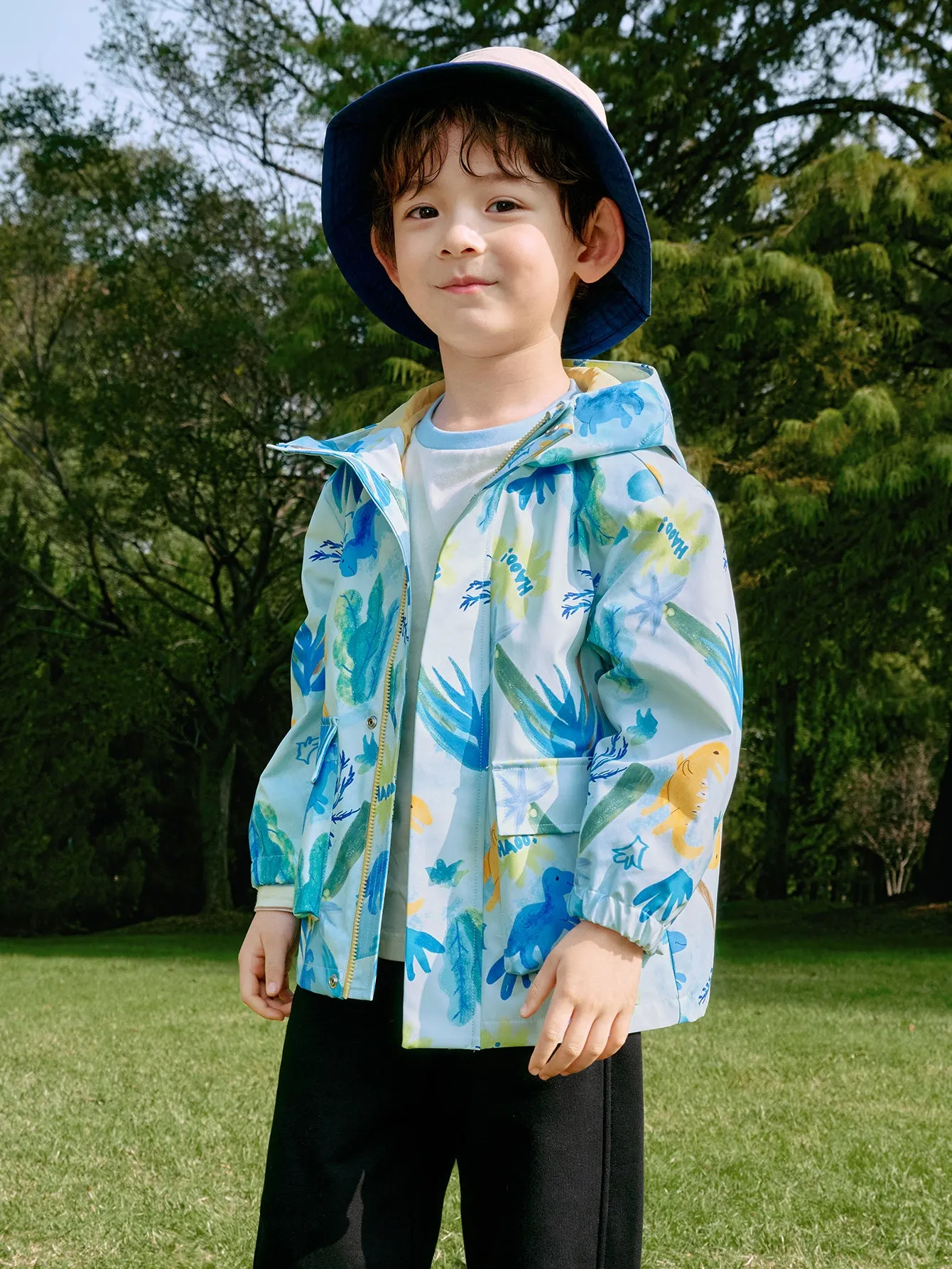 St. Patrick's Day Green Windproof and Rainproof Two-Piece Set Toddler Unisex Colorful Printed Outdoor Jacket