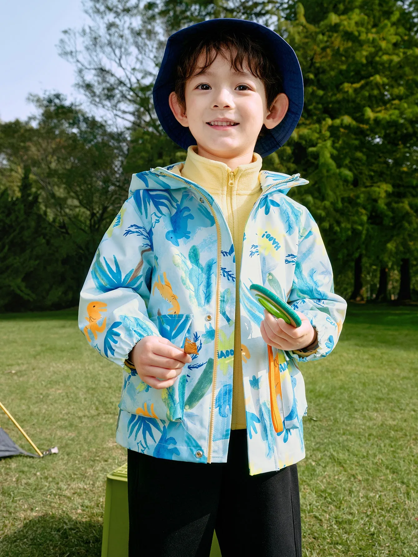 St. Patrick's Day Green Windproof and Rainproof Two-Piece Set Toddler Unisex Colorful Printed Outdoor Jacket