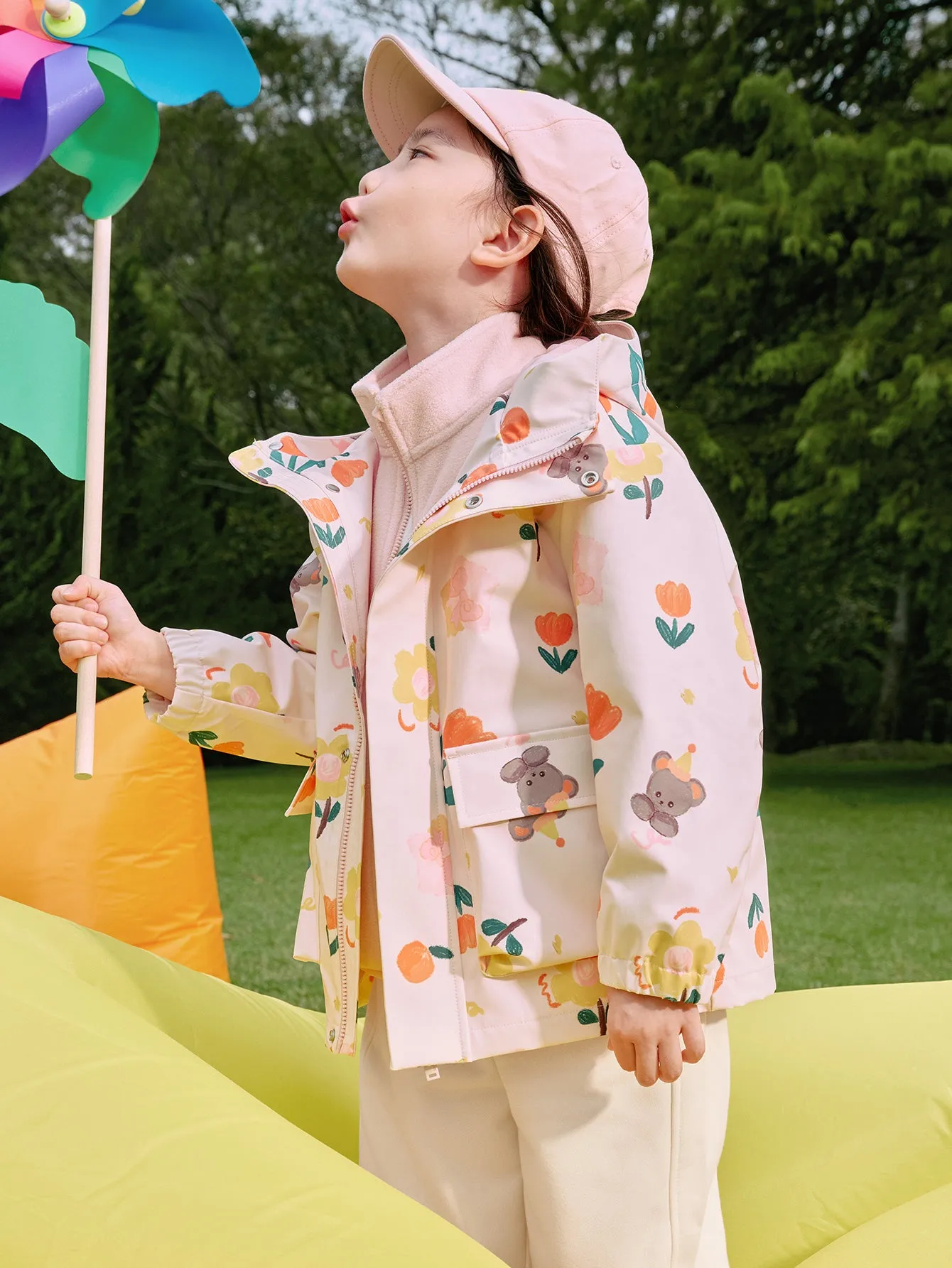 St. Patrick's Day Green Windproof and Rainproof Two-Piece Set Toddler Unisex Colorful Printed Outdoor Jacket