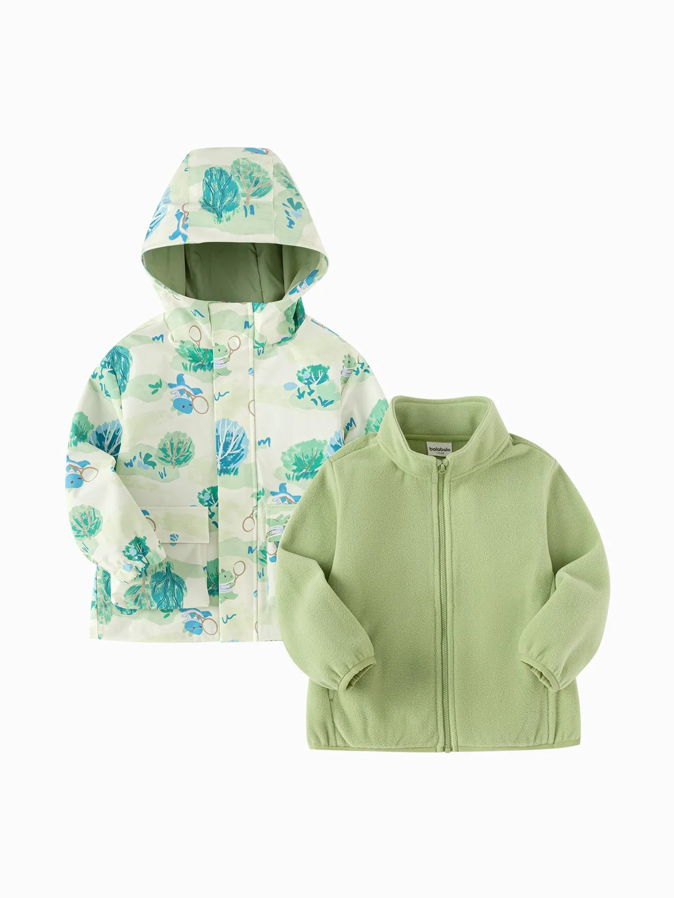 St. Patrick's Day Green Windproof and Rainproof Two-Piece Set Toddler Unisex Colorful Printed Outdoor Jacket