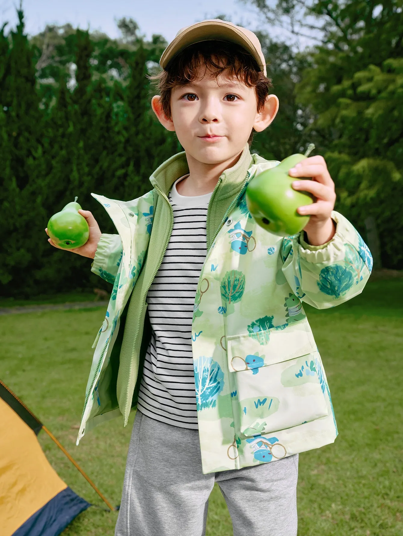 St. Patrick's Day Green Windproof and Rainproof Two-Piece Set Toddler Unisex Colorful Printed Outdoor Jacket