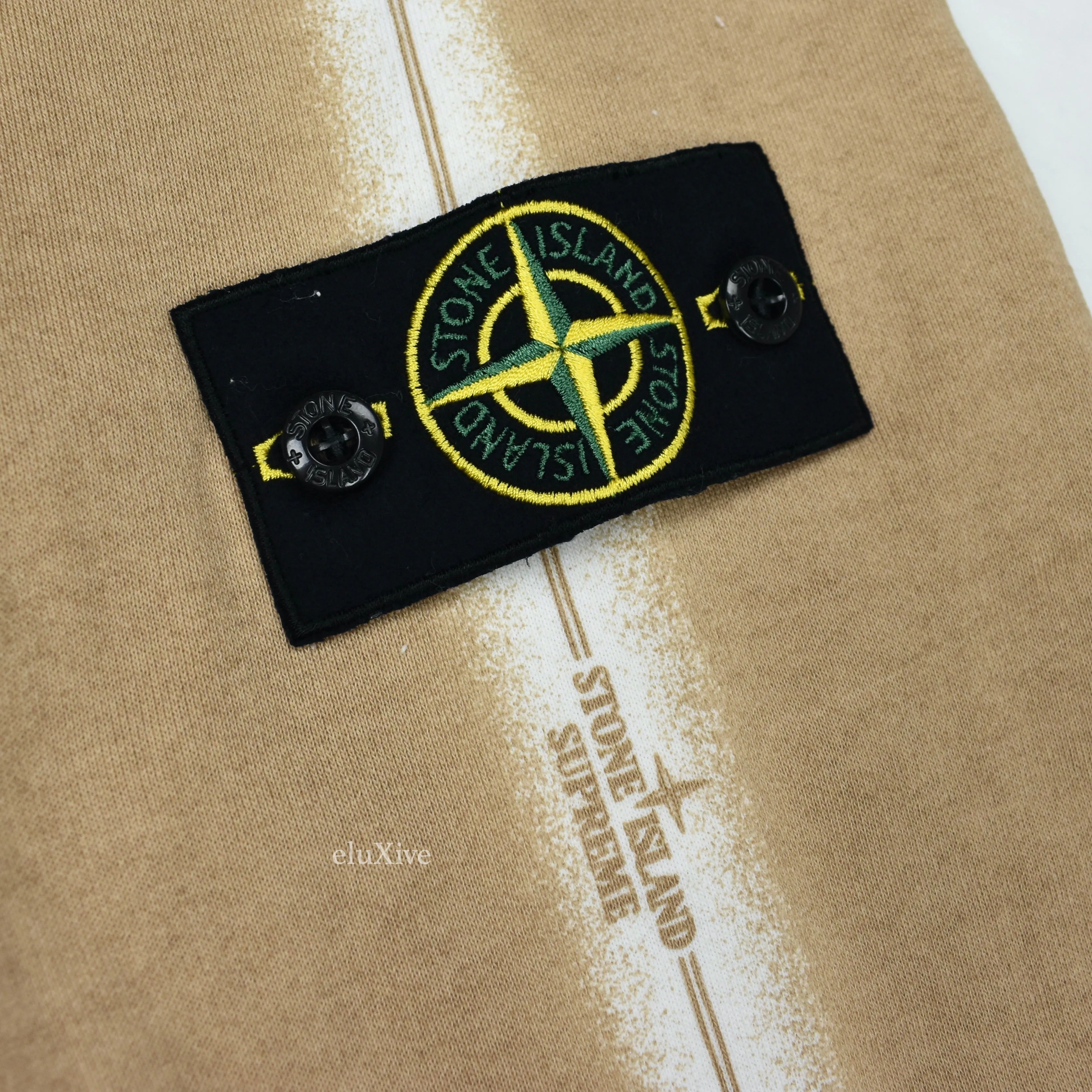 Supreme x Stone Island - Tan Side Stripe Logo Hoodie