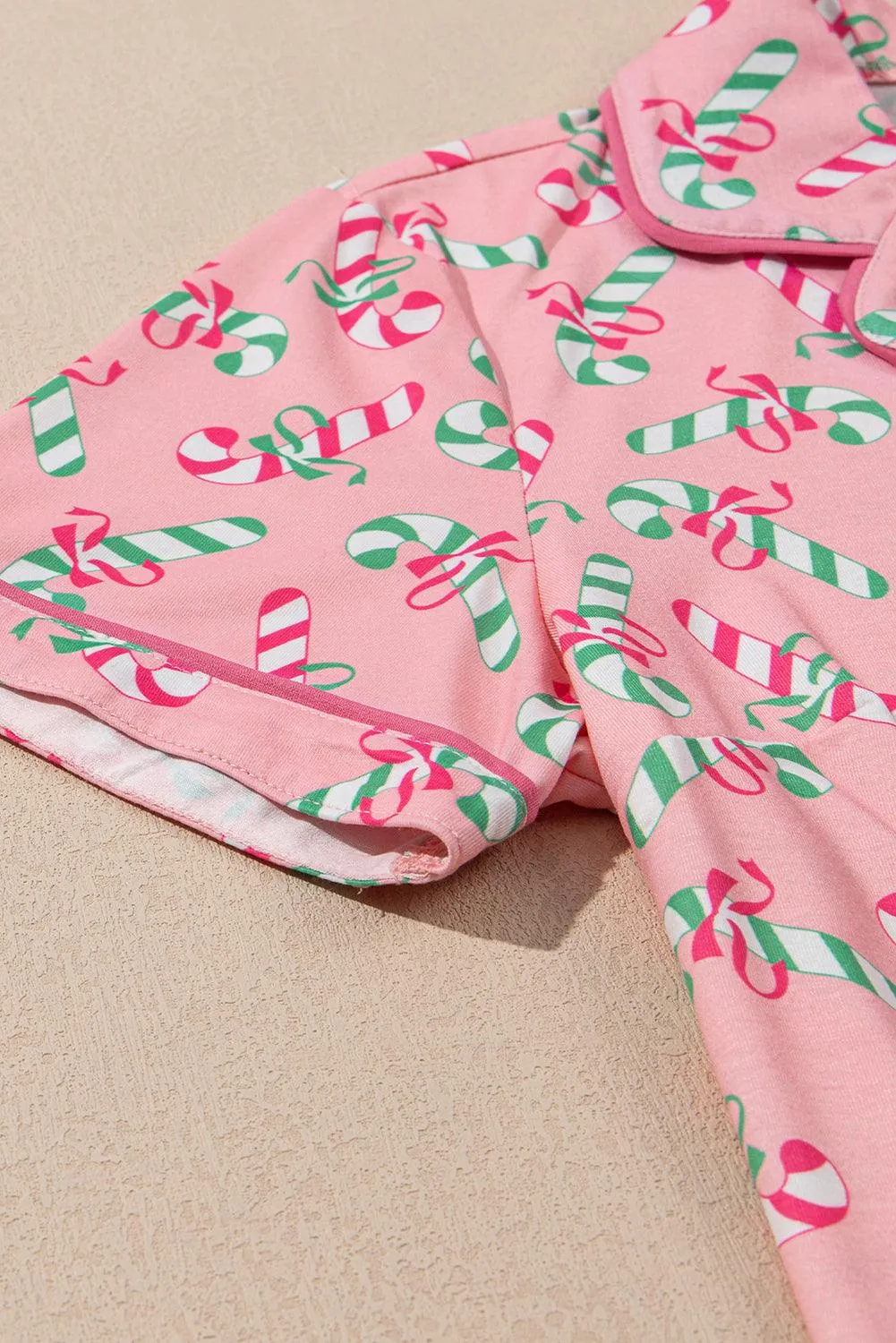 Sweet Christmas Candy Cane Pajama Short Set