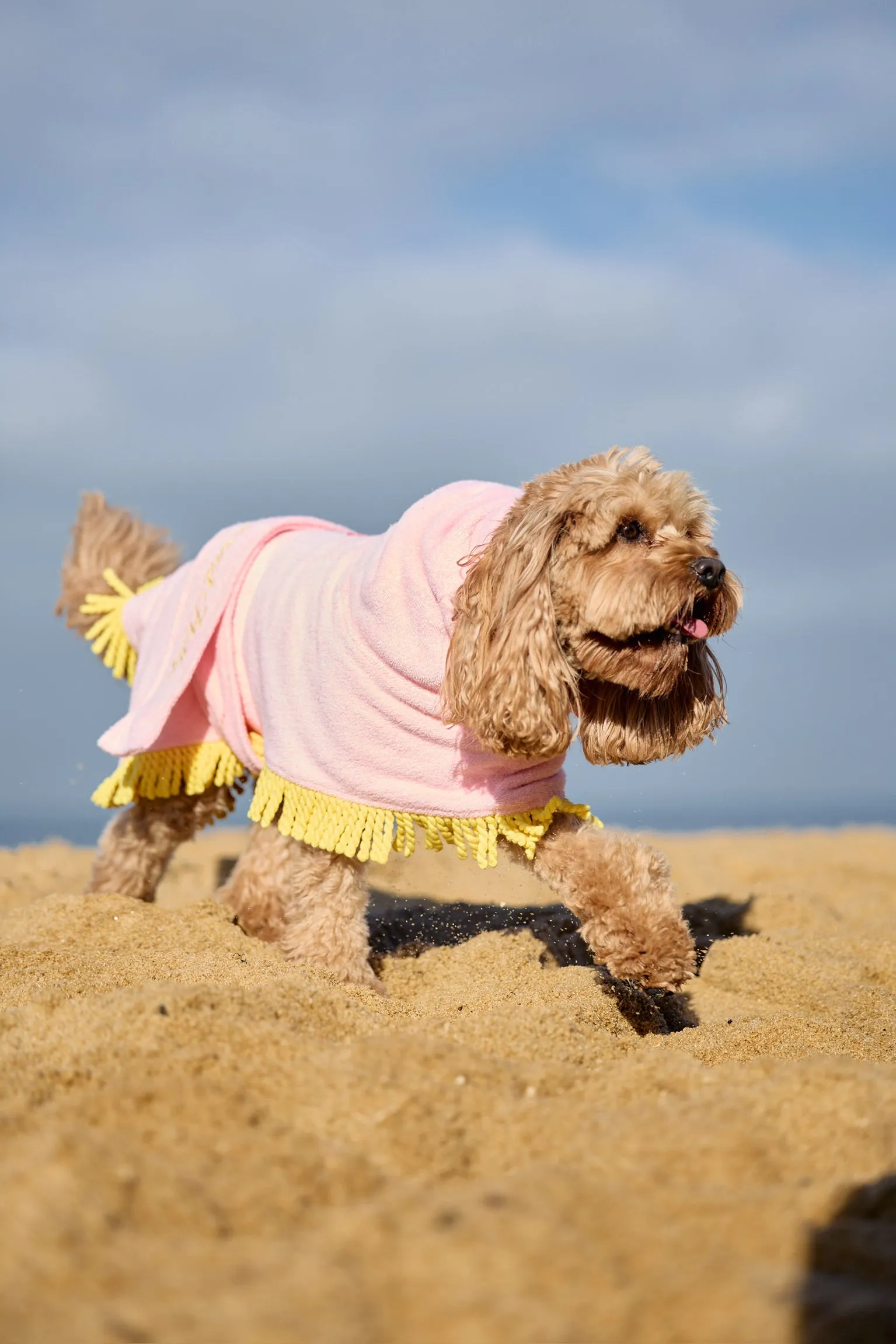 Tassel Towel Snuggle Buddy Dog Robe | Peachy Pink