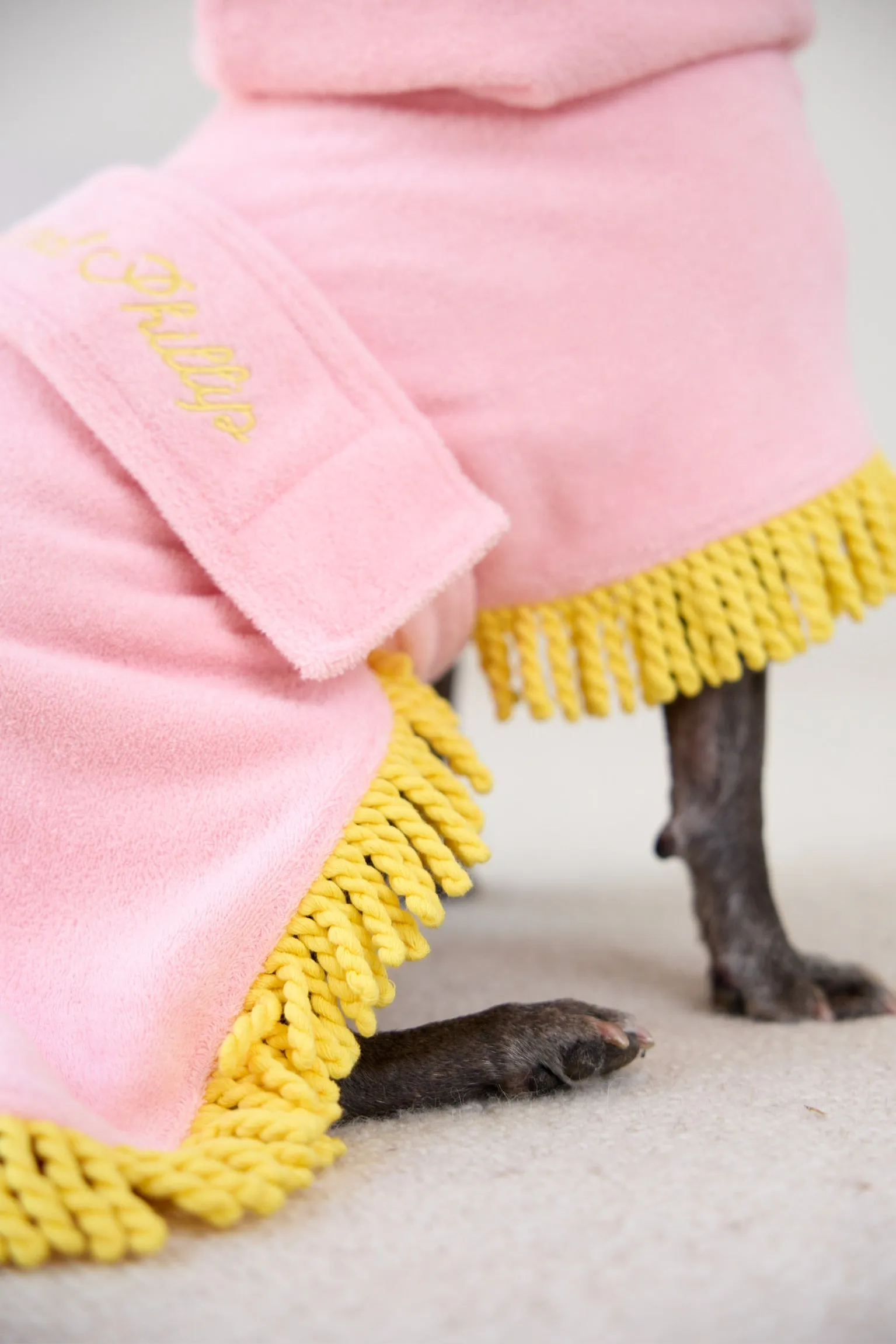 Tassel Towel Snuggle Buddy Dog Robe | Peachy Pink