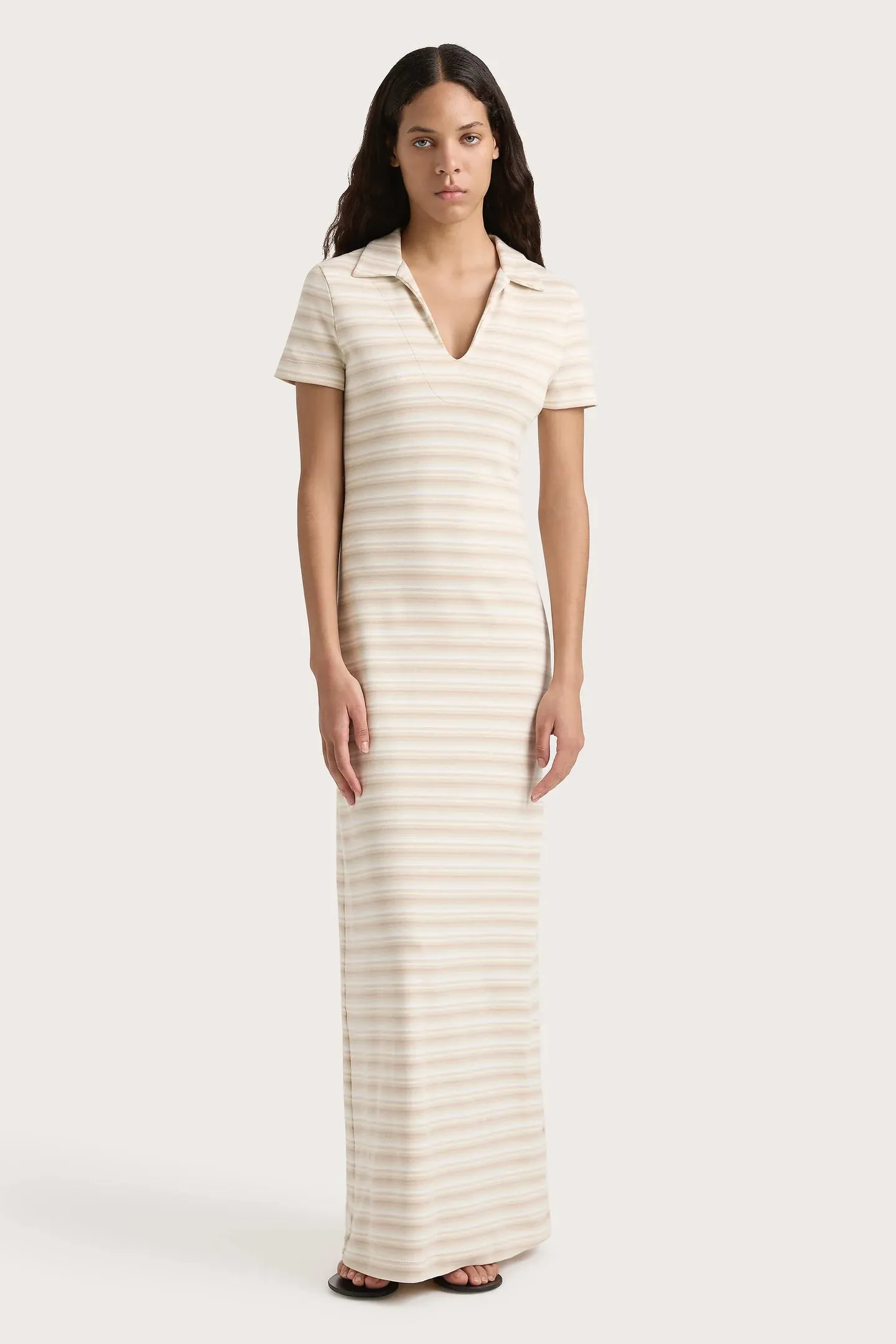 Tiesse Maxi Dress - Cream Stripe