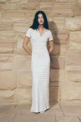 Tiesse Maxi Dress - Cream Stripe