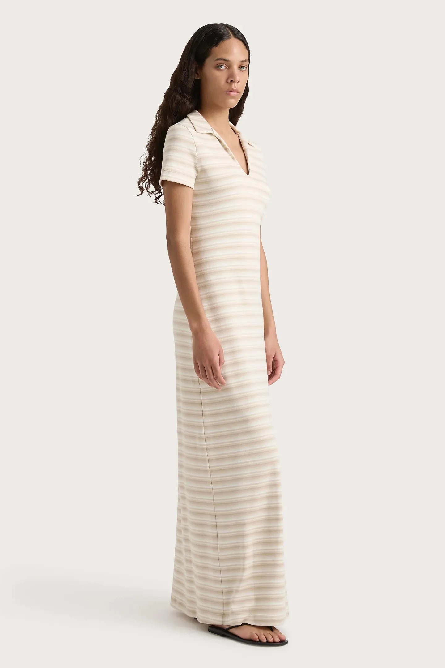 Tiesse Maxi Dress - Cream Stripe