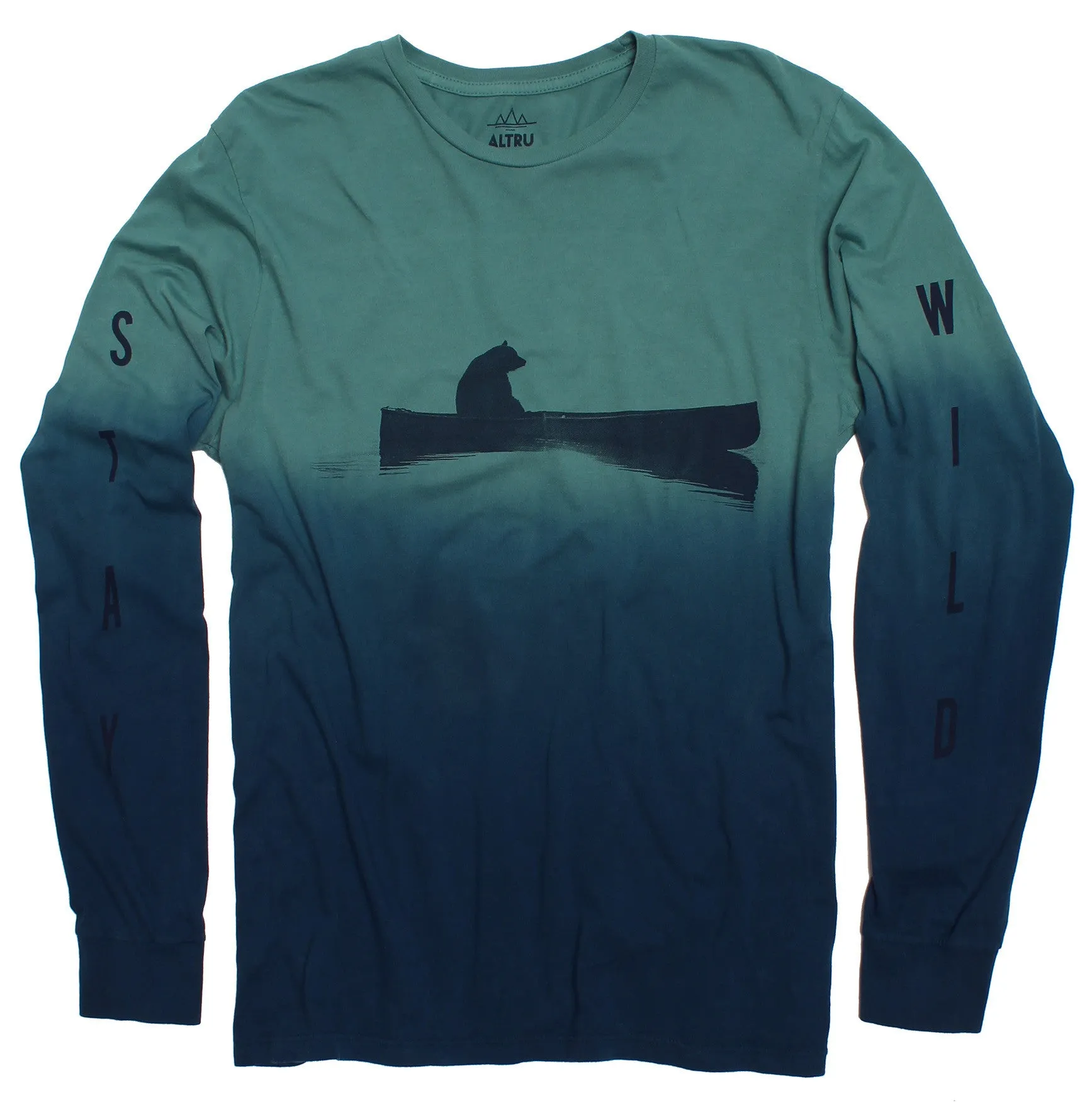 Up a Creek Bear in a Canoe Dip-Dye long sleeve graphic tee