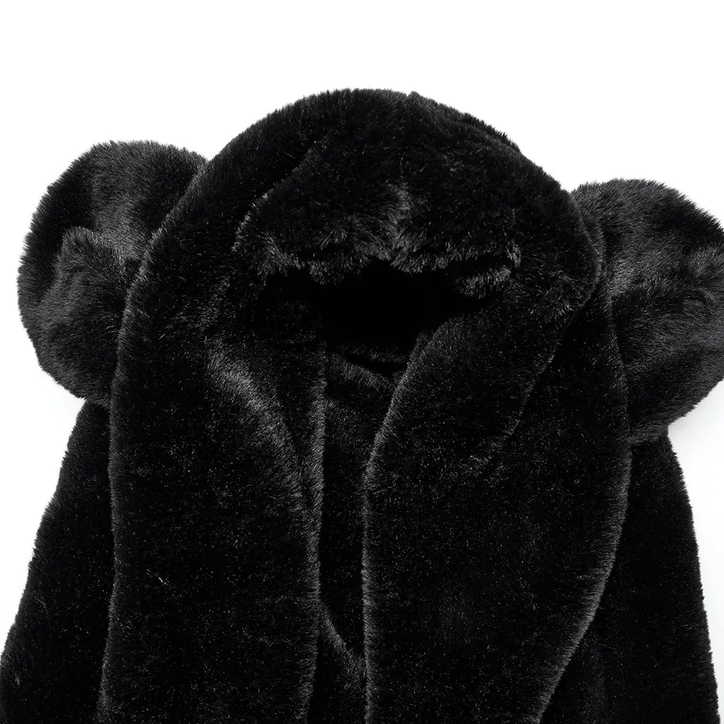 Warm thick plush plush bear ear hooded jacket OPY-719XCF