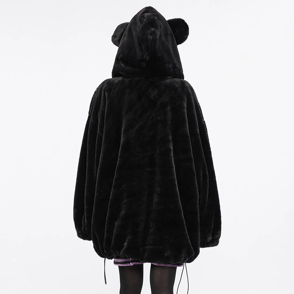 Warm thick plush plush bear ear hooded jacket OPY-719XCF