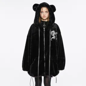 Warm thick plush plush bear ear hooded jacket OPY-719XCF