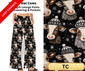Winter Hat Cows Full Length Lounge Pants