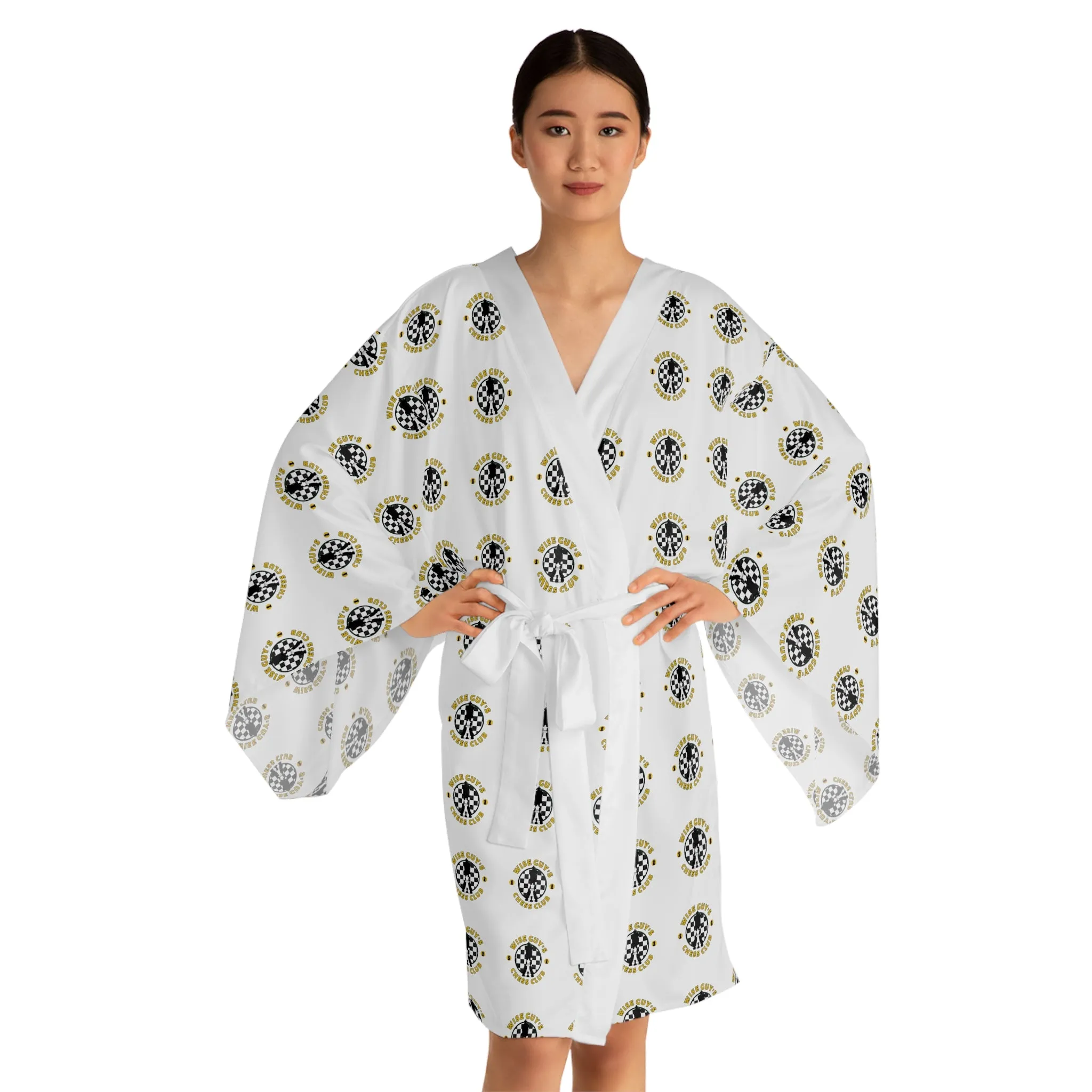 Wise Guy's Chess Club Long Sleeve Kimono Robe (AOP)
