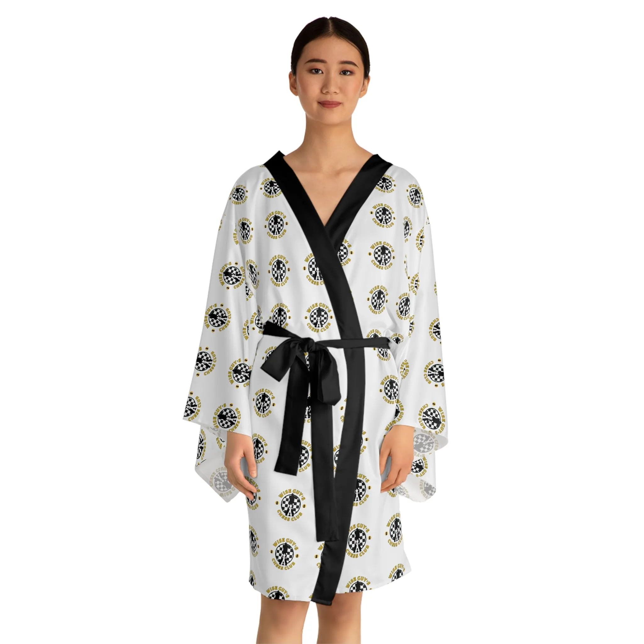 Wise Guy's Chess Club Long Sleeve Kimono Robe (AOP)