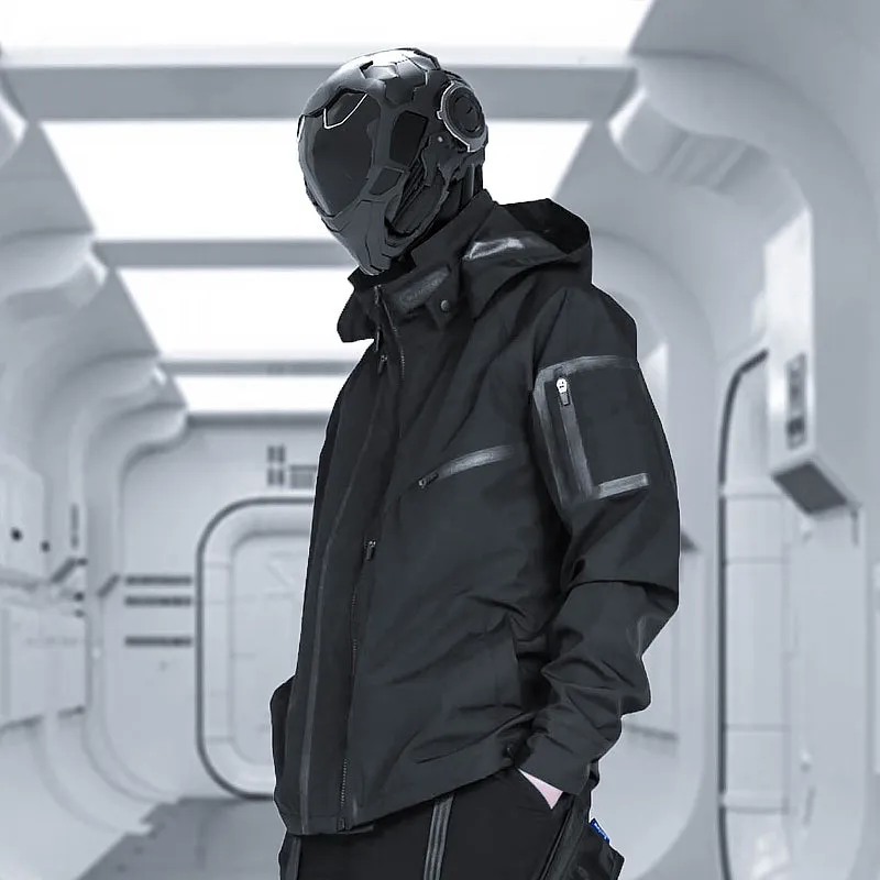 WLS Rainproof Techwear Zippered Multi Pockets Windbreaker Jacket