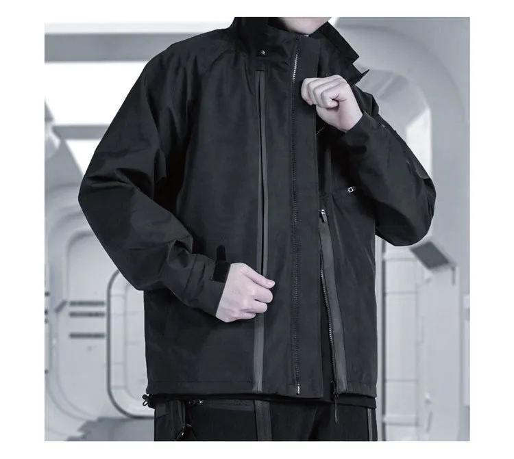 WLS Rainproof Techwear Zippered Multi Pockets Windbreaker Jacket