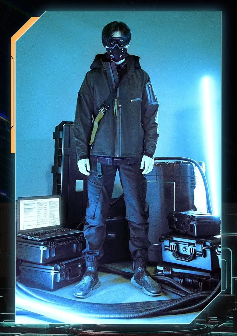 WLS Rainproof Techwear Zippered Multi Pockets Windbreaker Jacket