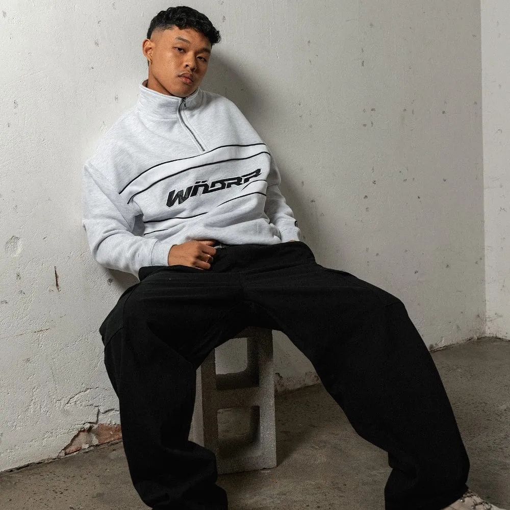 WNDRR Companion 1/4 Zip Sweat - White Marle