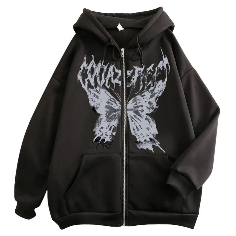 Women Retro streetwear Hip Hop Jacket hoodie