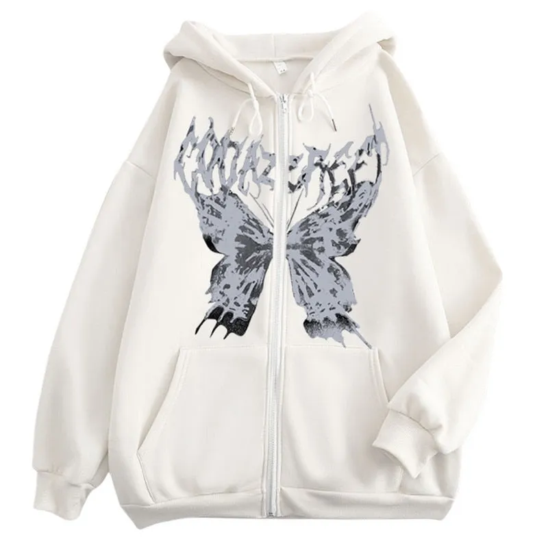 Women Retro streetwear Hip Hop Jacket hoodie